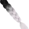 Włosy syntetyczne warkocze warkoczyki 60 cm - biało czarne