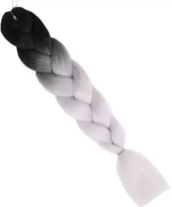 Włosy syntetyczne warkocze warkoczyki 60 cm - biało czarne