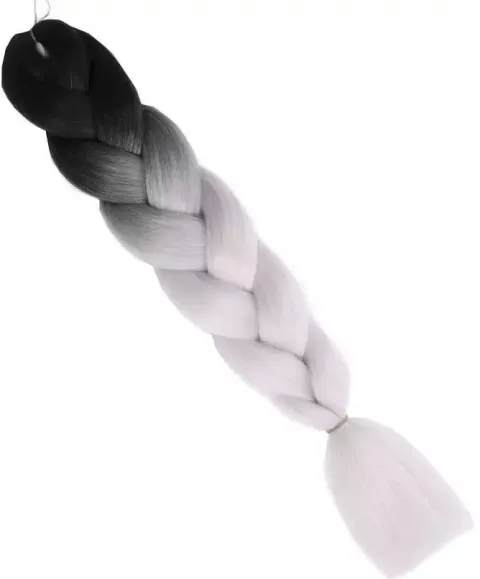 Włosy syntetyczne warkocze warkoczyki 60 cm - biało czarne