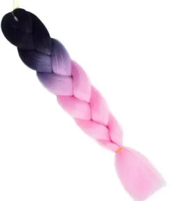 Włosy syntetyczne warkocze warkoczyki 60 cm - czarno różowe