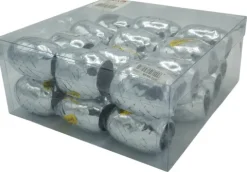 Wstążka plastikowa błyszcząca "jajko" 5mm x 10m SREBRNA
