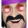 Wąsy samoprzylepne czarne Hipisa lata 70 Seventies Tash