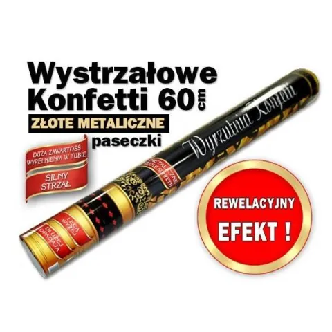 Wystrzałowe Konfetti pneumatyczne Tuba 60 cm metaliczne