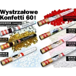 Wystrzałowe Konfetti pneumatyczne Tuba 60 cm metaliczne