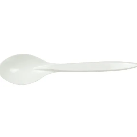 Łyżki wielorazowe białe, z tworzywa sztucznego 18 cm zestaw 8 sztuk