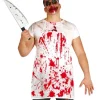 Zakrwawiony fartuch rzeźnika biały Halloween