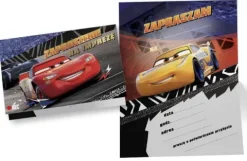 Zaproszenia na urodziny CARS Auta 16 x 11 cm 5 szt.
