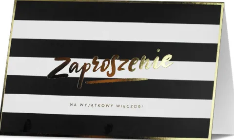 Zaproszenia na wyjątkowy wieczór biało czarne 5 szt.