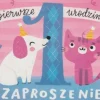 Zaproszenie PIERWSZE URODZINKI kotek piesek ROCZEK