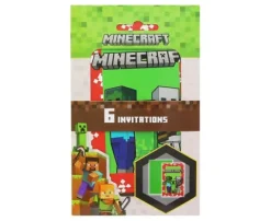 Zaproszenie Minecraft na urodziny 6 szt.