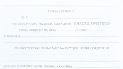 Zaproszenie na Chrzest Święty z gołębiem+koperta 1 szt.
