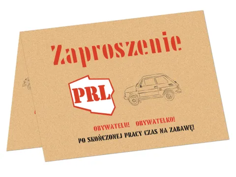 Zaproszenie na imprezę PRL 6 szt.