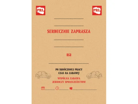 Zaproszenie na imprezę PRL 6 szt.