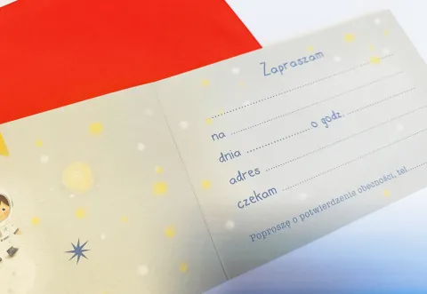 Zaproszenie na przyjęcie urodziny astronauta