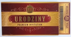 Zaproszenie na przyjęcie urodzinowe Bilet Wstępu VIP 1 szt.