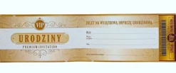 Zaproszenie na przyjęcie urodzinowe Bilet Wstępu VIP 1 szt.