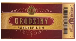 Zaproszenie na przyjęcie urodzinowe Bilet Wstępu VIP 1 szt.