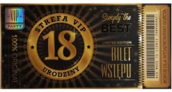 Zaproszenie na przyjęcie urodzinowe 18-stka Bilet Wstępu VIP 1 szt.