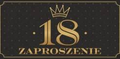 Zaproszenie na przyjęcie urodzinowe 18-stka czarne 1 szt.