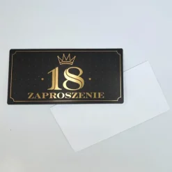 Zaproszenie na przyjęcie urodzinowe 18-stka czarne 1 szt.