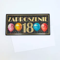 Zaproszenie na przyjęcie urodzinowe 18-stka balony 1 szt.