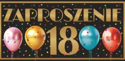 Zaproszenie na przyjęcie urodzinowe 18-stka balony 1 szt.