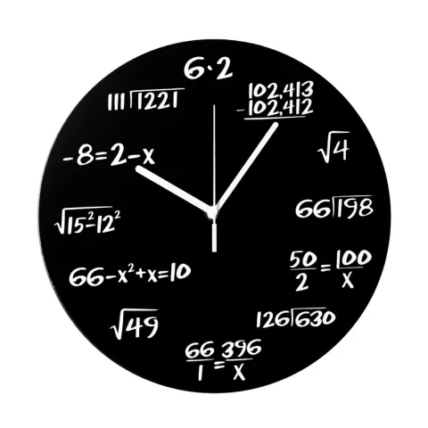 Zegar matematyka czarny