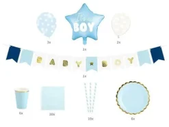 Zestaw dekoracji na Baby Shower Baby Boy w kuferku