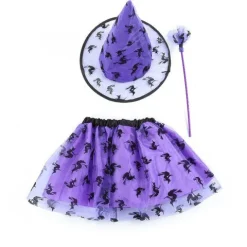 Zestaw dla dziewczynki Czarownica halloween Fioletowy