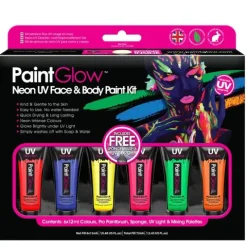 Zestaw Farby świecące w UV NEON PaintGlow 6 x 13ml