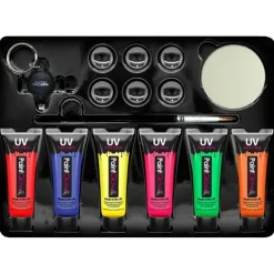 Zestaw Farby świecące w UV NEON PaintGlow 6 x 13ml