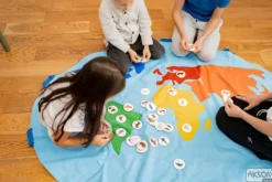 Zestaw Mata Edukacyjna Mapa Świata Zwierzęta 30 rzepów