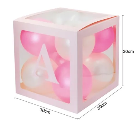 Zestaw pudełek 30 cm na balony BOX DEKORACYJNY litery LOVE 4 szt.