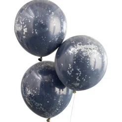 Zestaw 3 balonów lateksowych z konfetti 18 cali NAVY