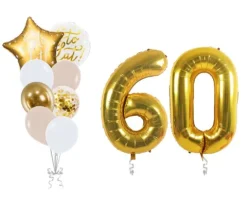 Zestaw balonów na 60 urodziny bukiet balonowy złoty