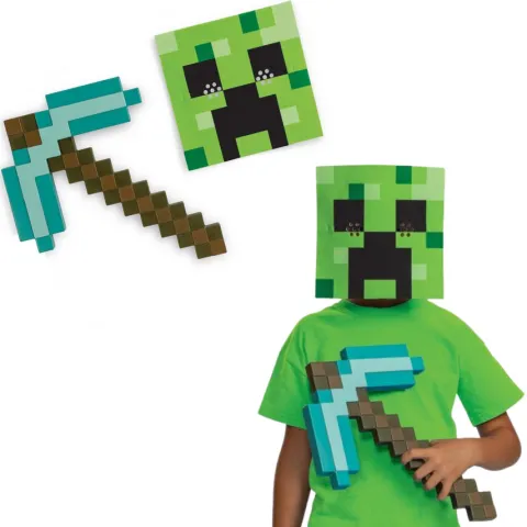 Zestaw Creeper MINECRAFT (maska + kilof)