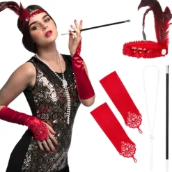 Zestaw dodatków do stroju w stylu retro lata '20 styl Flapper