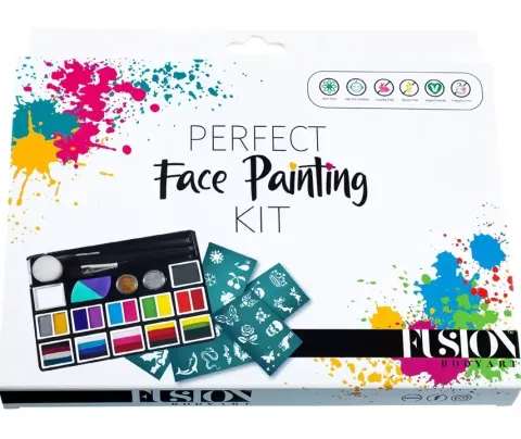 Zestaw Farby + split cake + szablony do malowania FUSION Perfect Face Painting Kit