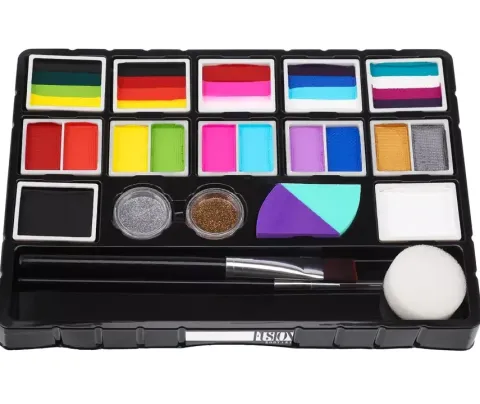Zestaw Farby + split cake + szablony do malowania FUSION Perfect Face Painting Kit