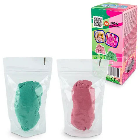 Zestaw FLUFFY SAND Puszysty piasek 2x70g różowo zielony