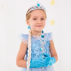 Zestaw księżniczki z bajki Diadem Berło Warkocz ELSA