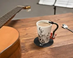 Zestaw muzyka duo - Kubek GITARA ELEKTRYCZNA CZERWONA + podkładka