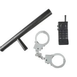 Zestaw Policjanta (policyjna pałka, kajdanki, krótkofalówka)