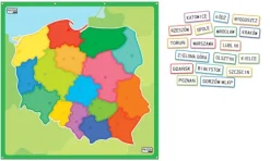 Zestaw rzepy 18 szt. nazwy miast dodatki do mapy Polski