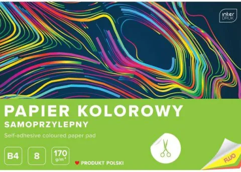 Zeszyt papierów kolorowych samoprzylepnych B4 FLUO 8 kartek