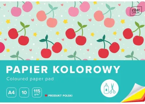 Zeszyt papierów kolorowych A4 10 kartek