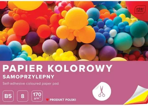Zeszyt papierów kolorowych samoprzylepnych B5 8 kartek