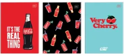 Zeszyt A4 32 kartkowy Kratka z logo Coca Cola 1 szt. mix wzorów
