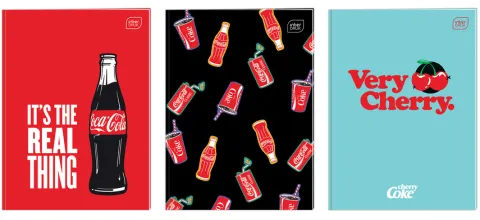 Zeszyt A4 32 kartkowy Kratka z logo Coca Cola 1 szt. mix wzorów